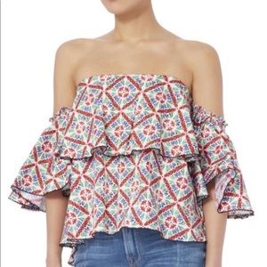 NWT Caroline Constas Liza Off the Shoulder Top